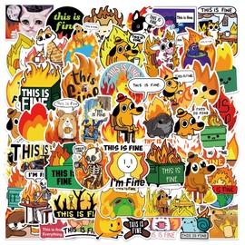 50 Pcs This is Fine Stickers for Phone,Guitar,Laptop,Water Bottles,Skateboard,Luggage,Animal Cute Style Stickers Waterproof Vinyl,Graffiti Decorate for Teens Girls Boys Children Motivate Gift