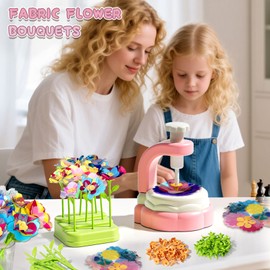 HAOYEGUOJI Fabric Flower Bouquet Toys, Birthday Gifts for 5 6 7 8 9+ Year Old Girls，DIY Crafts Kit for Girls 4-8 Years Old, Creative Art Activities and Learning Toy, Make Your Own Bouquet Set