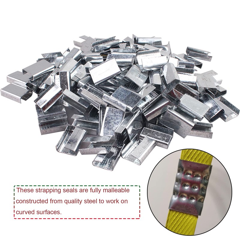 NEWANRAN Strapping Open Seals Metal Buckle (Snap-On) Seals, for 1/2"