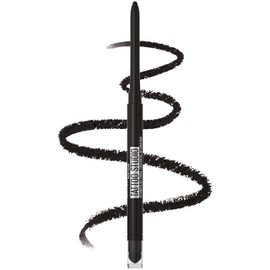Maybelline Tattoo Studio Automatic Gel Pencil Waterproof Eyeliner, Blendable, Smudge Resistant, Matte Eyeliner For Up To 36HR Wear, Pitch Black (Smokey Black), Packaging May Vary