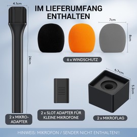 TONOR 2 Pack Mic Handheld Adapter for DJI Mic, Rode Wireless GO, Hollyland Lark and More Lavalier Microphone, Handheld Microphone Adapter Handle for Interviews Vlogging Content Creation, Tiktok