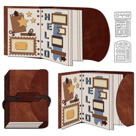 DELORIGIN 3D Diary Cutting Dies Made of Carbon Steel Retro Label Stencils Scrapbooking Embossing Stencils Cutting Dies 2025 for Card Making Invitation Photo Album Decor