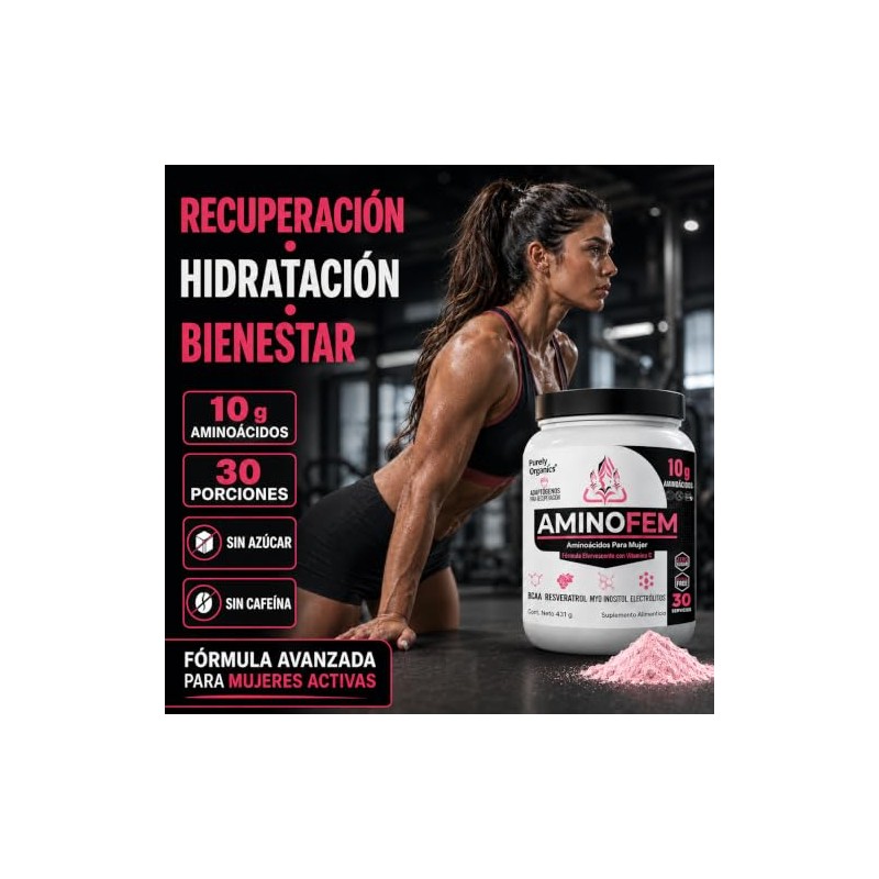Aminoácidos Mujer Aminofem Mezcla Bcaa Glutamina Recuperación Muscular Electrolitos Myo