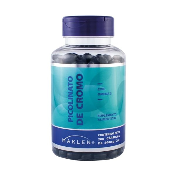Maklen Picolinato de Cromo con Omega 3 - Suplemento Mineral