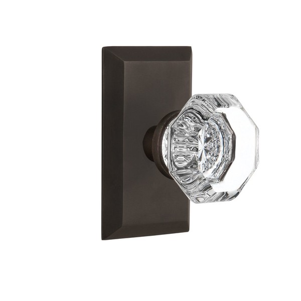 Nostalgic Warehouse Studio Plate Waldorf Crystal Door Knob