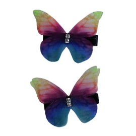 Arsimus Rainbow Multi Colored Butterfly Hair Clip Pair (Rainbow)