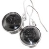 Sparkling Black Titanium Druzy 925 Sterling Silver Earrings, 5/8"