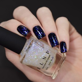 ILNP Spaced Out - Deep Blue, Purple Color Shifting Iridescent Flakie Topper Nail Polish