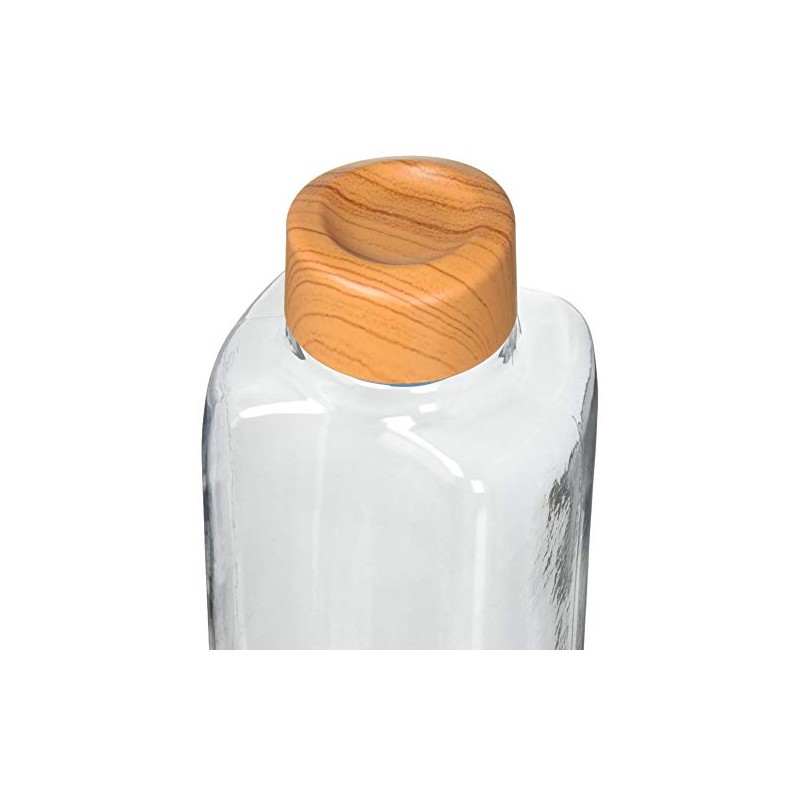 Pearl Metal HB-4855 Beverage Bottle, Wood Tone x Clear, Plastic