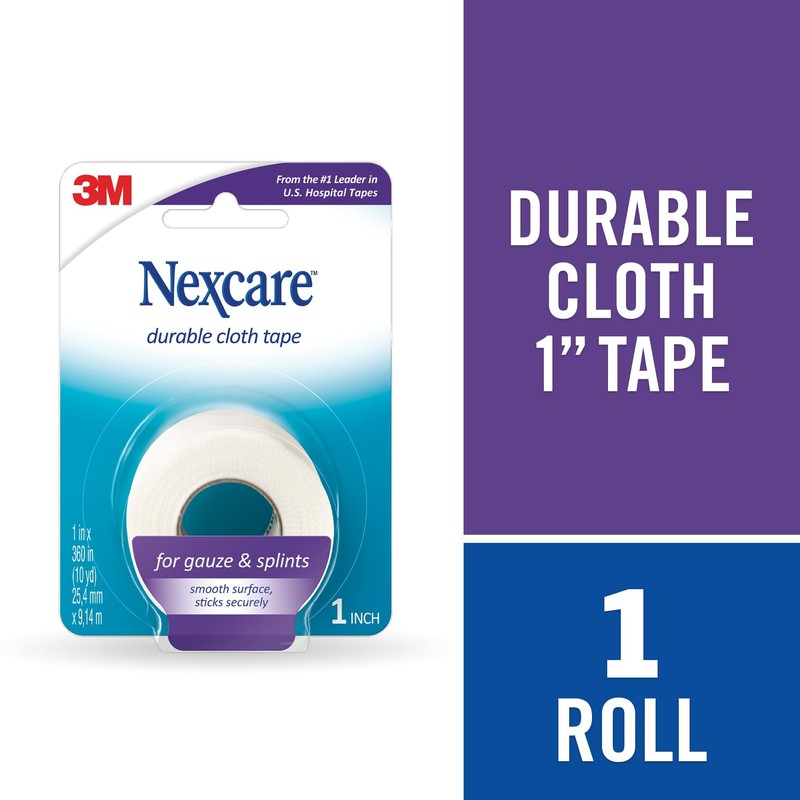 Nexcare Durapore Durable Cloth Tape, 1 Inch x 10 Yards,
