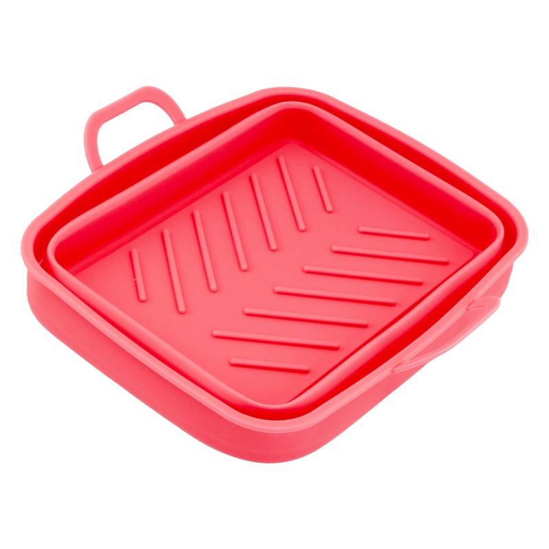 2Pcs Fryer Liner Heat Resistant Silicone Groove Design Easy to