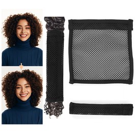 Lock Hair Stretcher Prevent Shrinkage No Heat Hair Stretcher And Length Maintainer Net Looser Curl Hair Ringlets Black 7In 4Pcs