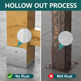 SPACEEUP 6x6 Post Base 5 Pcs, Adjustable Post Base Stainless Steel Concrete Internal 5.5" x 5.5" Post Anchor for Pavilion Deck Railing Support Decorative Anchor Plate