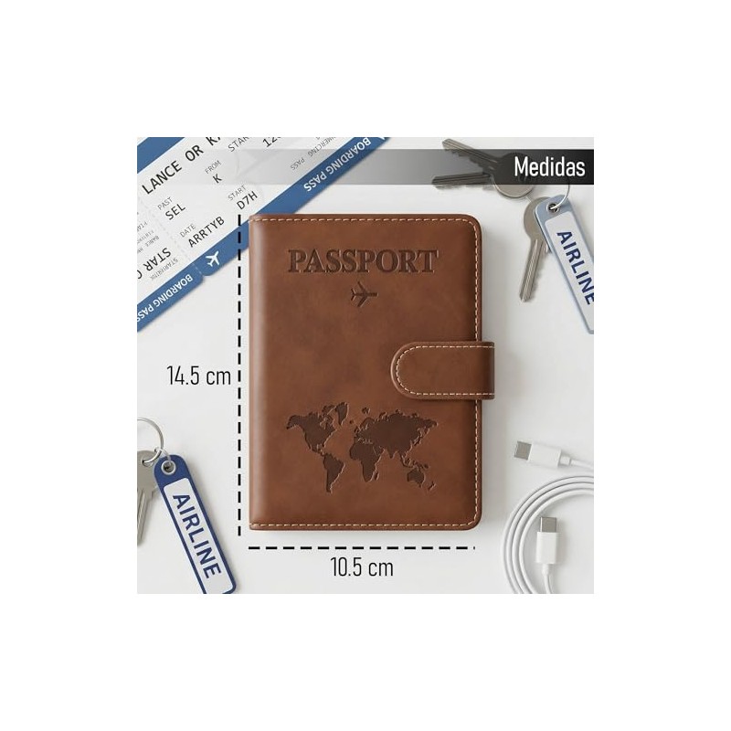 Timotech Porta Pasaporte y Visa con Protección RFID, Funda para
