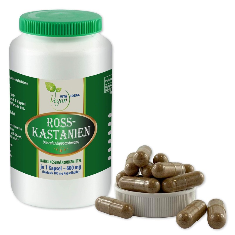 VITAIDEAL VEGAN® Horse Chestnut Fruits (Aesculus hippocastanum) 90 Capsules 600