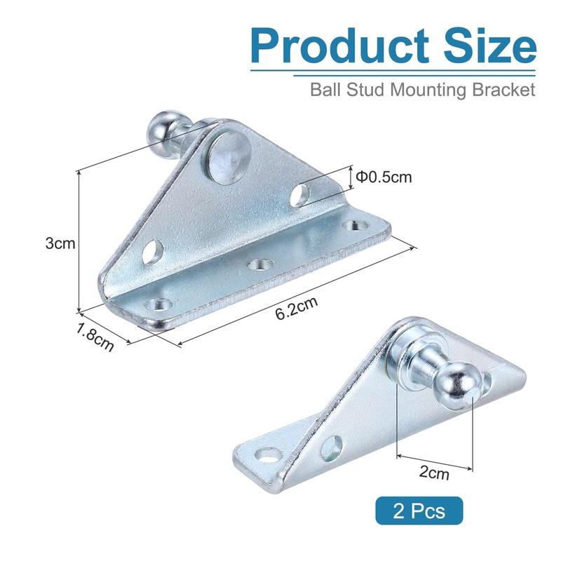sourcing map 10MM Ball Stud Mounting Bracket, 2PCS Gas Struts