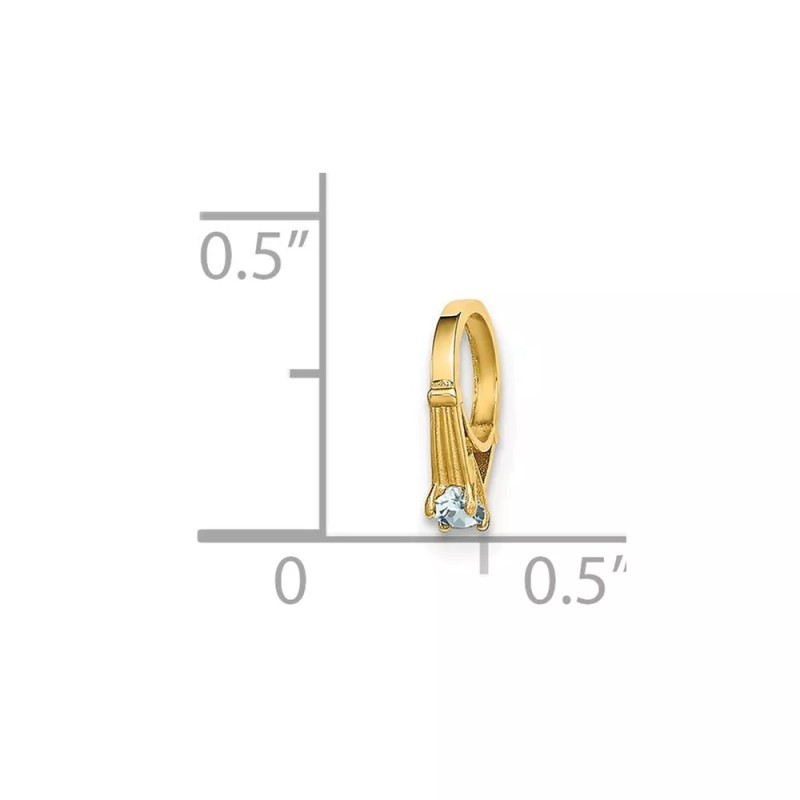 Unbranded 14K Yellow Gold 3D Ring with Light Blue CZ