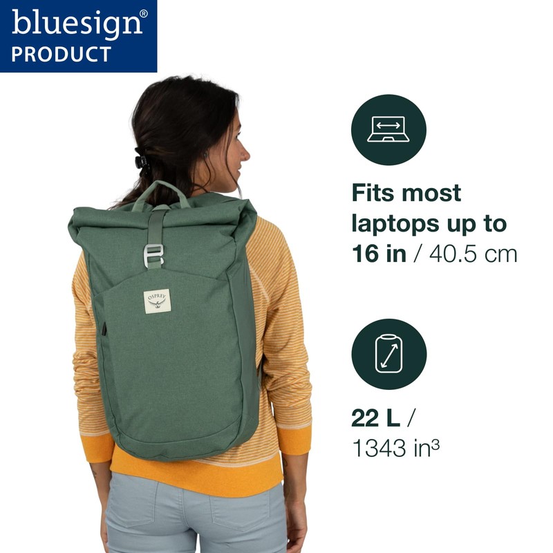 Osprey Arcane Roll Top Commuter Backpack, Red Pampas Heather