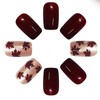 Fall Press on Nails Medium Square Fake Nails with Maple
