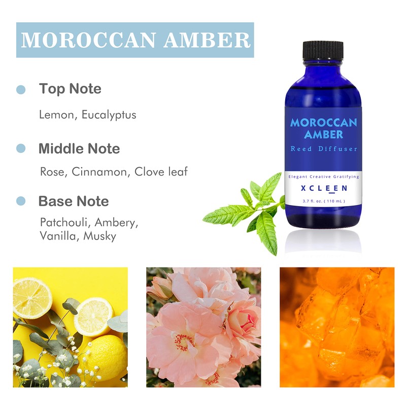 Xcleen Reed Oil Diffuser Set, Fragrance Diffuser - Floral Notes, Vanilla,