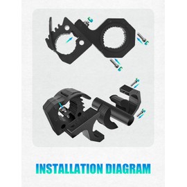 ADTOPI Quick Release Rubber Clamp Metal Roll Bar Clamp Mounting Bracket for 1-1/5in to 1-1/2in Tools, Install on 1/1.5/1.75in Horizontal Vertical Roll Cage Fit Off-Road Vehicles UTV ATV