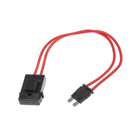 Partuto 1 Pc Standard 32V 20A Universal Fuse Holder - Automotive Truck SUV Car Fuse Tap Adapter - Plastic Metal Black Red