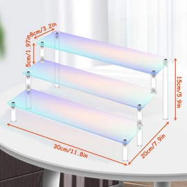 Set of 2 Acrylic Display Stand, 3 Tiers, Colorful Figure Stand, Acsta, Acrylic Stand, Acrylic Stage, Storage Shelf, Acrylic Display, Stationery, Jewelry Base, Acrylic Display, Display Stand, Figure,