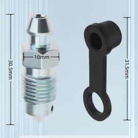 4Set M10x1mm Bolt Bleed Screw with Dust Cap Disc Brake Caliper Exhaust Screw Galvanized Metal Bleed Screw Accessories for Motorcycles Cars Brake Pumps