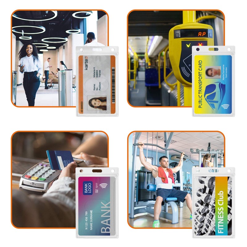 Karteo Card Holder with Thumb Slot [Pack of 10] Transparent