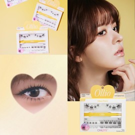Ollio Olio Mix Pack with Mini Tweezer, No Glue Required, Partial False Eyelashes, 28 Bundles Set, Korean Cosmetics, OMP02J Olio Mix Pack 02