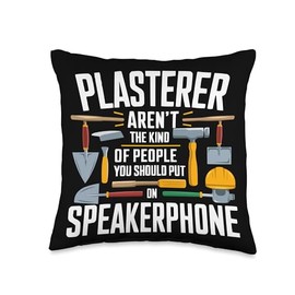 Plasterer Trowel Job Profession Plaster Construction Worker Throw Pillow