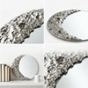 Xinleitan 9 Inch Silver Moon Round Mirror Wall Decor