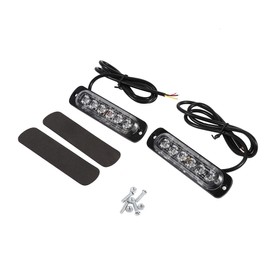 2pcs 12V 6 LED Car Truck Emergency Warning Strobe Light Hazard Flashing Lamp Red Blue