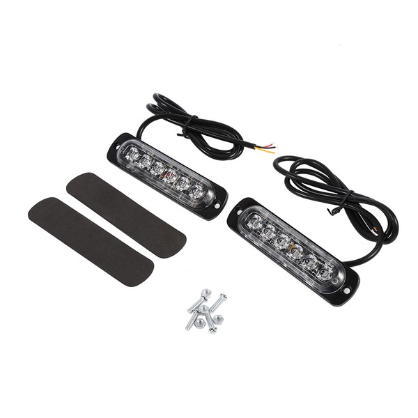 2pcs 12V 6 LED Car Truck Emergency Warning Strobe Light