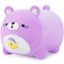 19.68 inch Sleeping Bear Plush Toy Bear with Moon Pillow Toy Stuffed Bear Simulation Plush Bear Stuffed Animal Cuddly Toys Sofa and Bed Plush Pillow Hugging Pillow Back Cuhsion Bedroom Decor