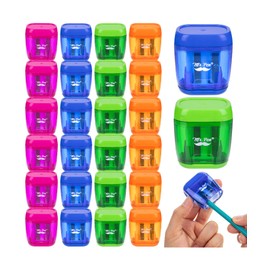 Mr. Pen- Pencil Sharpeners Manual, 24 Pack, Dual Hole, Colorful Pencil Sharpeners Handheld Pencil Sharpener, Colored Pencil Sharpener for Kids, Small Pencil Sharpener, Manual Pencil Sharpeners