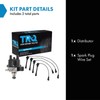 TRQ Ignition Coil Kit 2 Piece Distributor Compatible with 1997