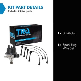 TRQ Ignition Coil Kit 2 Piece Distributor Compatible with 1997 Toyota T100 1997 Tacoma