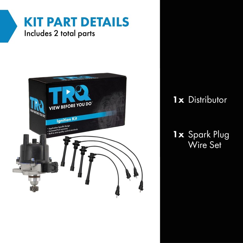 TRQ Ignition Coil Kit 2 Piece Distributor Compatible with 1997