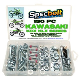 150pc Specbolt Kawasaki KDX Two Stroke Bolt Kit for Maintenance & Restoration of Dirtbike OEM Spec Fastener KDX80 KDX125 KDX175 KDX200 KDX220 KDX250 & KDX450