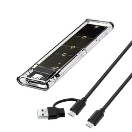 AGIPAXX M.2 NVMe SSD Enclosure,USB 3.1 Gen 2 10Gbps Transparent Enclosure Adapter for M.2 PCIe SATA SSD Size 2230 2242 2260 2280