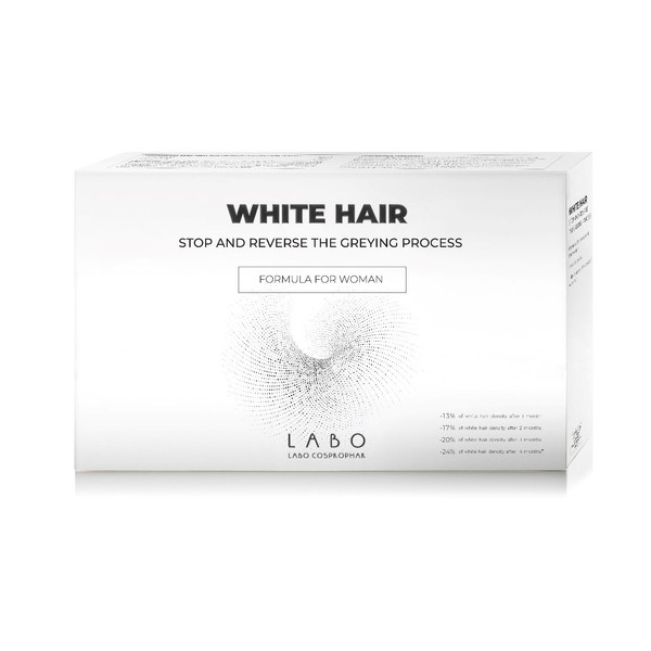 Labo White Hair Treatment Formula for Women 40 Vials x 3.5ml Stops & Reverses the Greying Process
