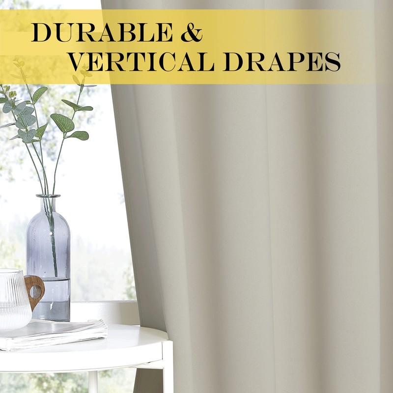 NICETOWN Blackout Natural Curtain for Living Room - Thermal Insulated