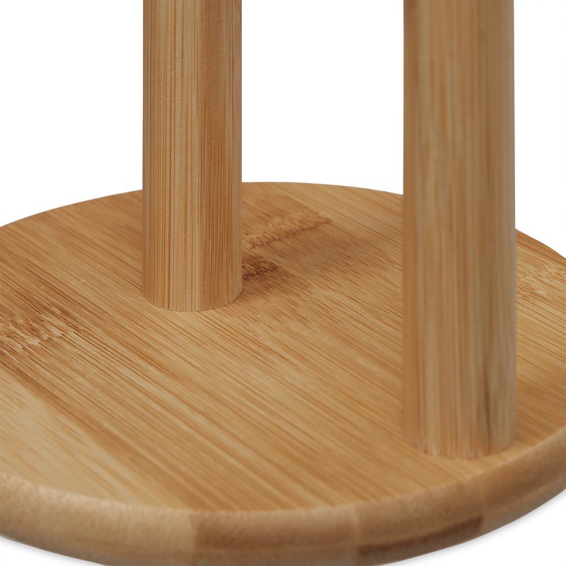 Relaxdays Standing Kitchen Roll Holder Bamboo Roll Holder with Roll