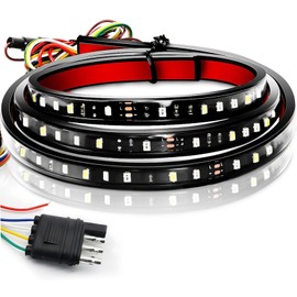 LIGBT 60'' Tailgate Light Bar 12V Single Row Led Brake Light Strip for Red Running Light Brake Turn Signal Strobe Lights White Reverse Light Fit Pickup, Truck, SUV, RV, Van,Trailer, ATV, UTV