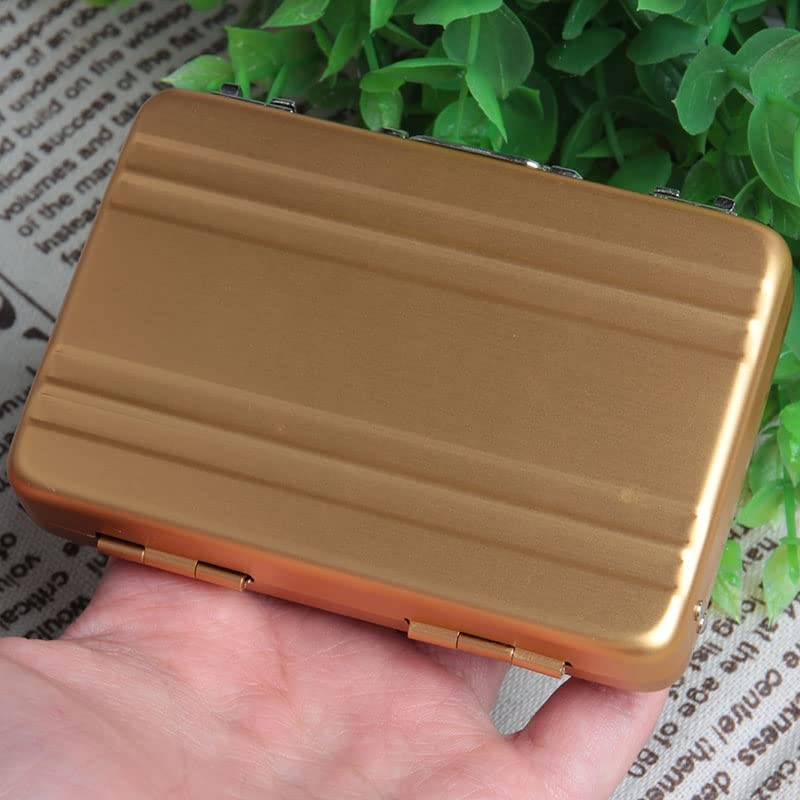 Opexicos 2Pcs Lock Box Modeling Suitcase Aluminum Metal Business Card