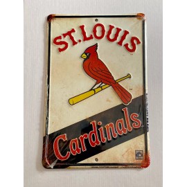Hangtime St.Luis Cardinals Aluminum Metal Embossed Parking Room Sign 12”H X 8”W New Cond.