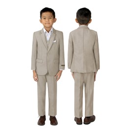 Spring Notion Boys' Modern Fit Tan Suit 3-Piece Set 14
