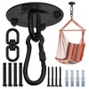 Morzejar Heavy Duty Ceiling Hook 360° Rotatable Black Heavy Hook