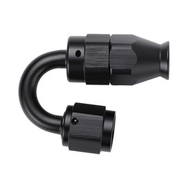 Podavelle 4AN PTFE Hose End Fitting 180 Degree Elbow Swivel Aluminum Black